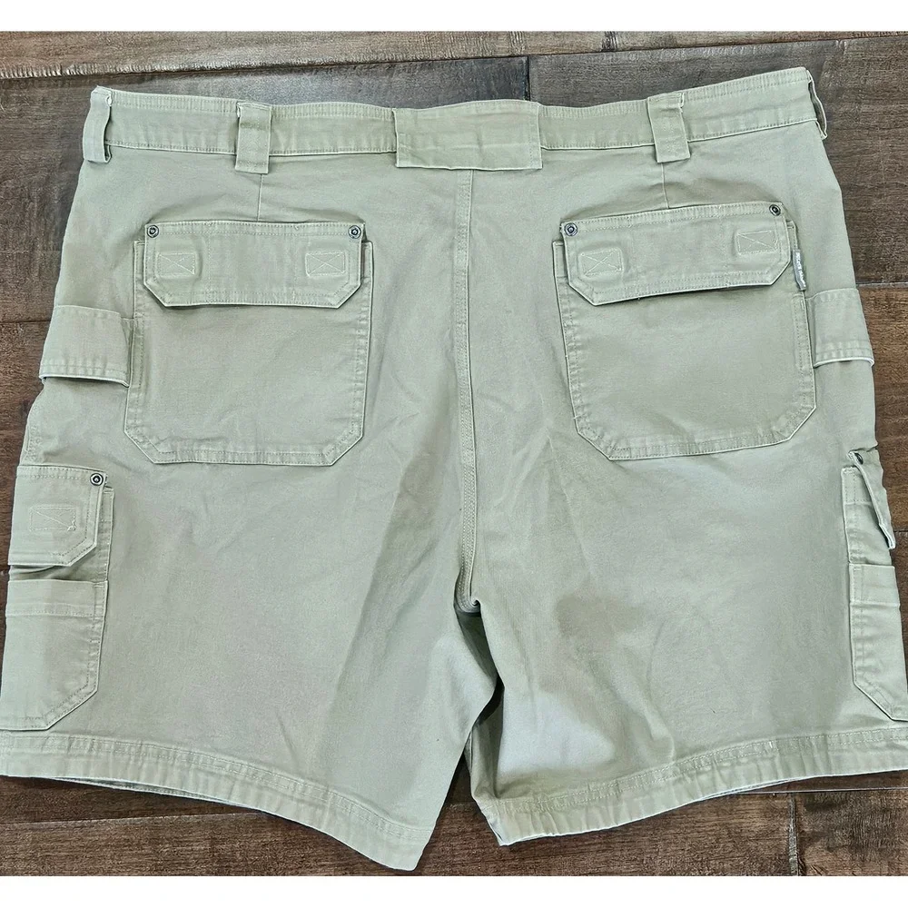Duluth Trading Co Flex Fire Hose Cargo Shorts Mens 48 Khaki Tan Workwear Hiking